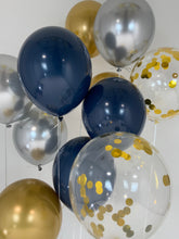 Load image into Gallery viewer, Sweet Moon 16 Piece Star Foil and Latex Balloons Bouquet - Baby Shower, Birthday, Gender Reveal, Eid, and Ramadan Party Decoration (Navy Blue)