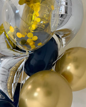 Load image into Gallery viewer, Sweet Moon 16 Piece Moon and Star Balloons Bouquet - Baby Shower, Birthday, Gender Reveal, Eid, and Ramadan Party Decoration (Navy Blue)