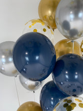 Load image into Gallery viewer, Sweet Moon 16 Piece Moon and Star Balloons Bouquet - Baby Shower, Birthday, Gender Reveal, Eid, and Ramadan Party Decoration (Navy Blue)