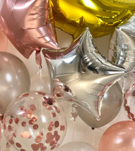 Load image into Gallery viewer, Sweet Moon 16 Piece Moon and Star Balloons Bouquet - Baby Shower, Birthday, Gender Reveal, Eid, and Ramadan Party Decoration (Rose Gold)