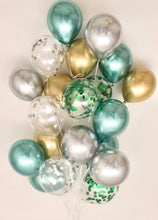 Load image into Gallery viewer, Sweet Moon 24 Piece Moon and Star Balloons Bouquet - Baby Shower, Birthday, Eid, and Ramadan Party Decoration (Metallic Green)