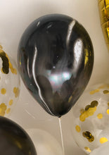 Load image into Gallery viewer, Sweet Moon 20 Piece Crescent and Star Balloons Bouquet - Baby Shower, Birthday, Hajj, Eid, and Ramadan Party Decoration (Black Agate Marble)