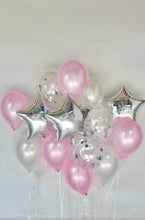 Load image into Gallery viewer, Sweet Moon 16 Piece Moon and Star Balloons Bouquet - Baby Shower, Birthday, Gender Reveal, Eid, Ramadan Party Decoration (Pink)