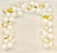 Load image into Gallery viewer, Sweet Moon 16-Feet Crescent and Star Balloon Garland Set- Baby Shower, Birthday, Bridal Shower. Eid, and Ramadan Decoration (White)