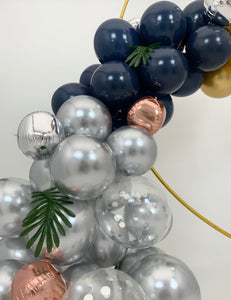 Sweet Moon 50 Piece Sphere Foil and Latex Balloons Garland Set- Baby Shower, Birthday, Gender Reveal, Bridal Shower. Eid, and Ramadan Party Decoration (Navy Blue)