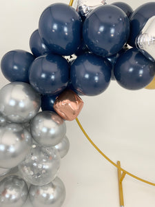Sweet Moon 50 Piece Sphere Foil and Latex Balloons Garland Set- Baby Shower, Birthday, Gender Reveal, Bridal Shower. Eid, and Ramadan Party Decoration (Navy Blue)