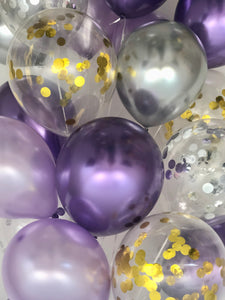 Sweet Moon 20 Piece Latex Balloons Bouquet - Baby Shower, Bridal Shower, Birthday, Eid, and Ramadan Party Decoration (Purple)