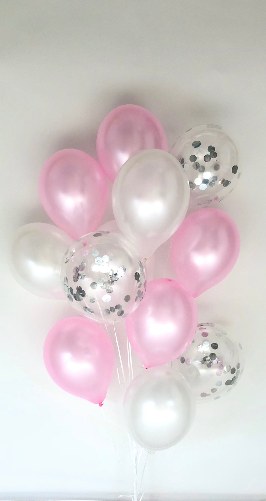 Sweet Moon 12 Piece Latex Balloons Bouquet - Baby Shower, Bridal Shower, Eid, and Ramadan Party Decoration (Pink)