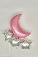 Load image into Gallery viewer, Sweet Moon 16 Piece Moon and Star Balloons Bouquet - Baby Shower, Birthday, Gender Reveal, Eid, Ramadan Party Decoration (Pink)